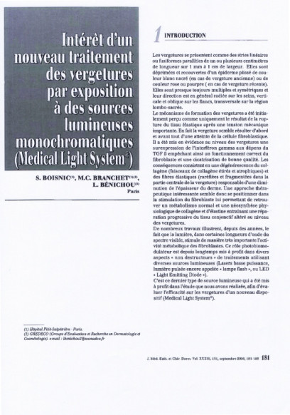 Etudes sur les vergetures : introduction - Copyright Medical Light System©