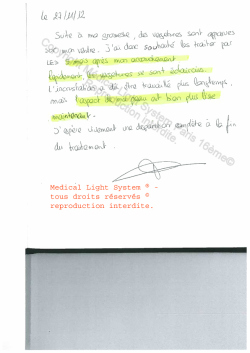 avis traitement vergetures paris - traitement par LED Medical Light System ® CENTRE PILOTE (LBSA) © Mme MI....